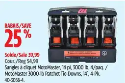 Canadian Tire MotoMaster 3000-lb Ratchet Tie-Downs, 14´, 4-Pk offer