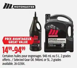 Canadian Tire Motomaster Selected Gear Oil offer