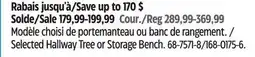 Canadian Tire Selected Hallway Tree or Storage Bench offer