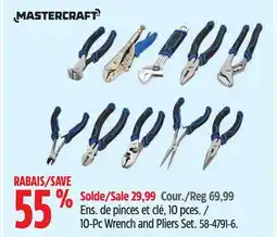 Canadian Tire Mastercraft 10-Pc Wrench and Pliers Set offer