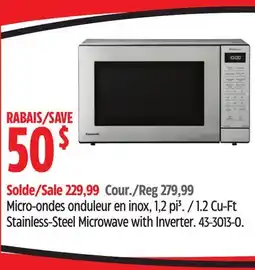 Canadian Tire PANASONIC 1.2 Cu-Ft Stainless-Steel Microwave with Inverter offer