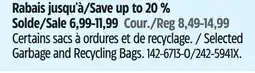 Canadian Tire Selected Garbage and Recycling Bags offer