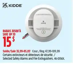 Canadian Tire KIDDE Selected Safety Alarms and Fire Extinguishers offer