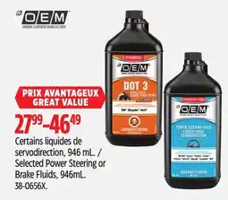 Canadian Tire OEM Selected Power Steering or Brake Fluids offer