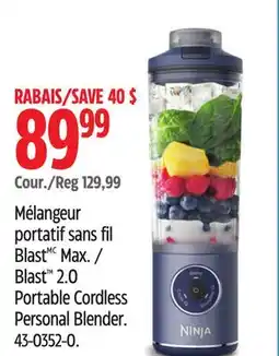 Canadian Tire Blast 2.0 Portable Cordless Personal Blender offer