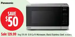 Canadian Tire Panasonic 0.9 Cu-Ft Microwave, Black/Stainless-Steel offer