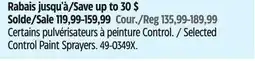 Canadian Tire Selected Wagner Control Paint Sprayers offer