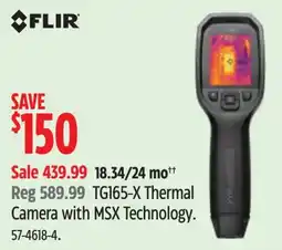 Canadian Tire Flir tg165-x thermal camera with msx technology offer