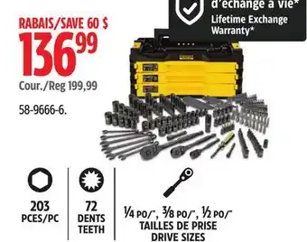 Canadian Tire Stanley Professional Grade Black Chrome Socket Set, SAE/Metric, 203-pc offer
