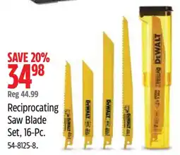 Canadian Tire DeWalt reciprocating saw blade set offer