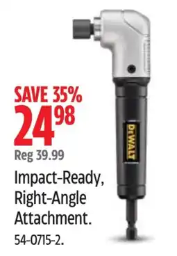 Canadian Tire DeWalt impact-ready right-angle attachment offer