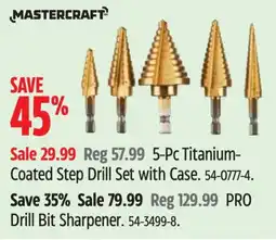 Canadian Tire Mastercraft 5-Pc Titanium-Coated Step Drill Set with Case offer