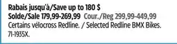 Canadian Tire Selected Redline BMX Bikes offer