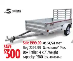 Canadian Tire Stirling Galvalume Plus Box Trailer offer