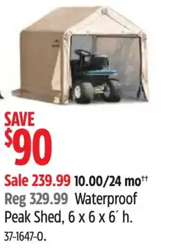 Canadian Tire Waterproof Peak Shed offer