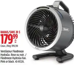 Canadian Tire Shark FlexBreeze HydroGo Fan. Pink or black offer