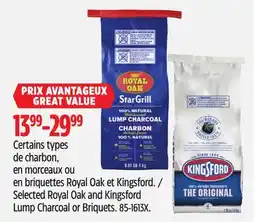 Canadian Tire Selected Royal Oak and Kingsford Lump Charcoal or Briquets offer