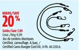 Canadian Tire Certified Camo Bungee Cord Kit, 4-Pk offer