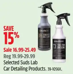 Canadian Tire Selected Suds Lab Car Detailing Products offer