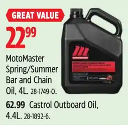 Canadian Tire Motomaster spring/summer bar and chain oil offer