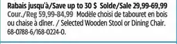 Canadian Tire Selected Wooden Stool or Dining Chair offer