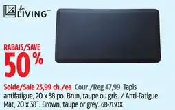 Canadian Tire Anti-Fatigue Mat, 20 x 38˝. Brown, taupe or grey offer