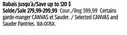 Canadian Tire Selected CANVAS and Sauder Pantries offer