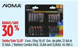 Canadian Tire NOMA Battery Combo Pack, 12/AA and 12/AAA offer