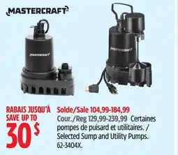 Canadian Tire Selected Sump and Utility Pumps offer