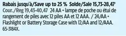 Canadian Tire Flashlight or Battery Storage Case with 12/AA and 12/AAA offer