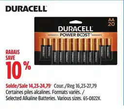 Canadian Tire Duracell Selected Alkaline Batteries offer