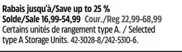 Canadian Tire Selected type A Storage Units offer