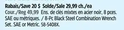 Canadian Tire Mastercraft 8-Pc Black Steel Combination Wrench Set offer