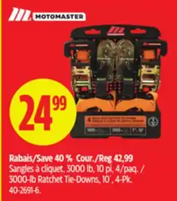 Canadian Tire Motomaster 3000-lb Ratchet Tie-Downs, 10´, 4-Pk offer