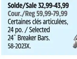 Canadian Tire Selected Maximum 24˝ Breaker Bars offer