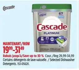 Canadian Tire Cascade Selected Dishwasher Detergents offer