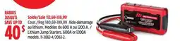 Canadian Tire Motomaster Lithium Jump Starters. 600A or 1200A models offer