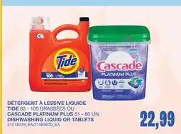 Wholesale Club DÉTERGENT À LESSIVE LIQUIDE, 83 - 100 BRASSÉES OU PLATINUM PLUS, 51 - 80 UN offer