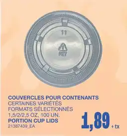Wholesale Club COUVERCLES POUR CONTENANTS, 1,5/2/2,5 OZ, 100 UN offer