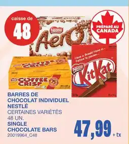 Wholesale Club BARRES DE CHOCOLAT INDIVIDUEL, 48 UN offer