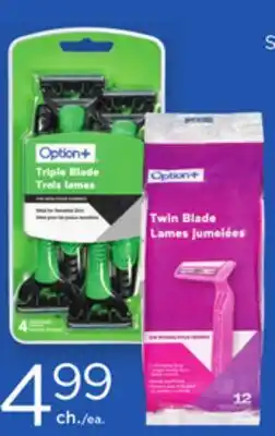 Proxim OPTION+ Selected disposable razors offer