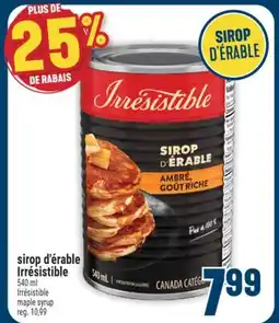 Marché Adonis SIROP D'ÉRABLE IRRÉSISTIBLE | IRRÉSISTIBLE MAPLE SYRUP offer