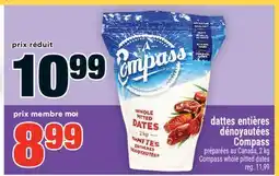 Super C dattes entières dénoyautées Compass | Compass whole pitted dates offer