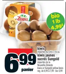 Super C kiwis, kiwis jaunes sucrés Sungold importés de la Nouvelle-Zélande kiwis or Sungold yellow kiwis offer