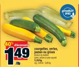 Super C courgettes, vertes, jaunes ou grises | green, yellow or grey squash offer