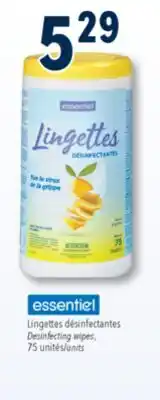 Familiprix Essentiel citrus scent disinfecting wipes 75un offer