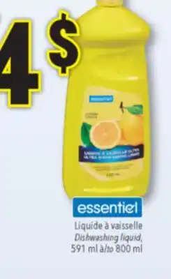 Familiprix Essentiel lemon ultra dishwashing liquid offer