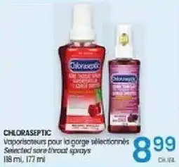Uniprix Chloraseptic selected sore throat sprays offer