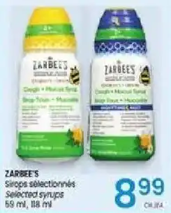 Uniprix Zarbee's selected syrups offer