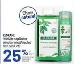 Uniprix Klorane selected hair products offer